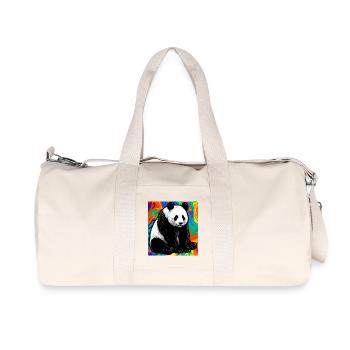 panda - Sac de sport en toile recyclée Stanley/Stella - blanc naturel - Devant
