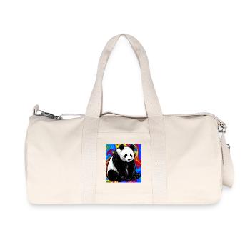 Panda - Recycelte Canvas-Sporttasche von Stanley/Stella - Naturweiß - Vorne
