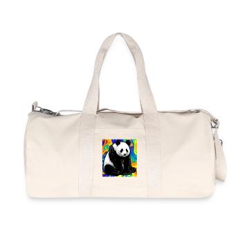 panda - Sac de sport en toile recyclée Stanley/Stella - blanc naturel - Devant