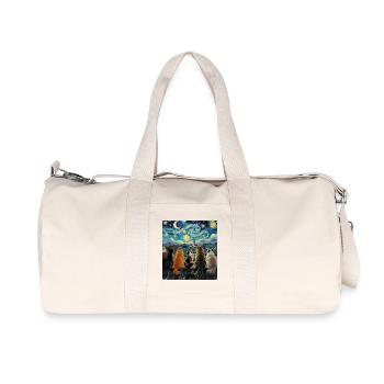 Cat Symphony Over Starry Rooftops - Recycled Canvas Sports Bag by Stanley/Stella - natural - Front