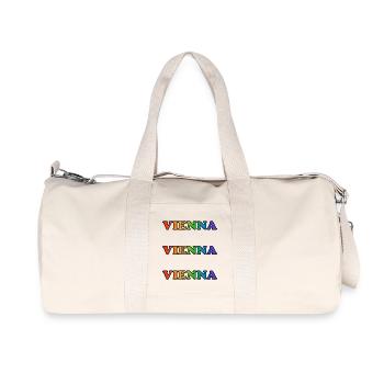 Vienna Rainbow Repeats - Recycled Canvas Sports Bag by Stanley/Stella - natural - Front