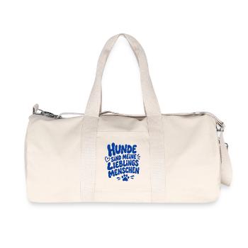 Hunde Sind Meine Lieblingsmenschen - Recycelte Canvas-Sporttasche von Stanley/Stella - Naturweiß - Vorne