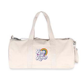 Pride Month LGBTQ - Love is Love - Recycled Canvas Sports Bag by Stanley/Stella - natural - Front