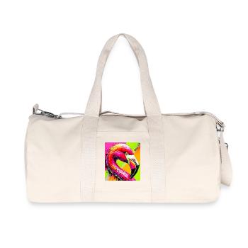 Flamingo - Recycelte Canvas-Sporttasche von Stanley/Stella - Naturweiß - Vorne