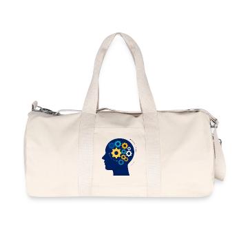Kopf voller Zahnräder - Recycelte Canvas-Sporttasche von Stanley/Stella - Naturweiß - Vorne