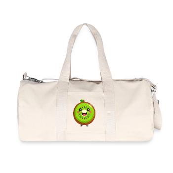 Kiwifruit Kawaii Smile - Recycled Canvas Sports Bag by Stanley/Stella - natural - Front