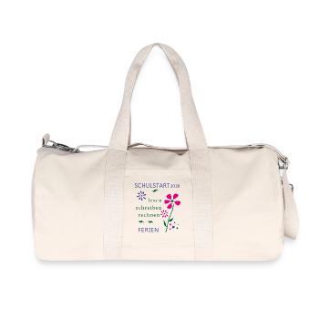 Schulstart 2026 - Recycelte Canvas-Sporttasche von Stanley/Stella - Naturweiß - Vorne