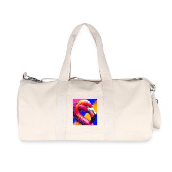 Flamingo - Recycelte Canvas-Sporttasche von Stanley/Stella - Naturweiß - Vorne