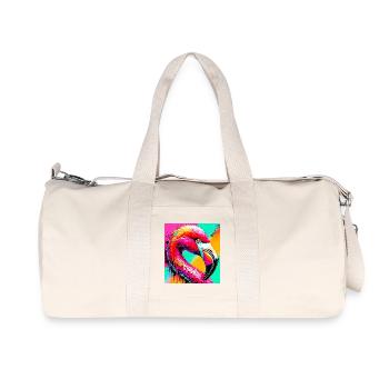 Flamingo - Recycelte Canvas-Sporttasche von Stanley/Stella - Naturweiß - Vorne