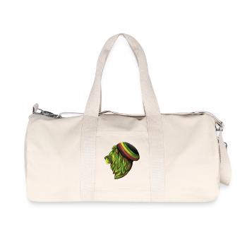 Tête de lion rastafari - Sac de sport en toile recyclée Stanley/Stella - blanc naturel - Devant