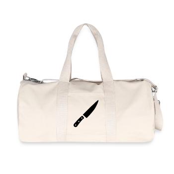 Couteau, Cuisinière de cuisine, Cuisine de cuisine, Cuisine - Sac de sport en toile recyclée Stanley/Stella - blanc naturel - Devant