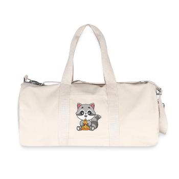 Waschbär-Pizza-Kumpel - Recycelte Canvas-Sporttasche von Stanley/Stella - Naturweiß - Vorne
