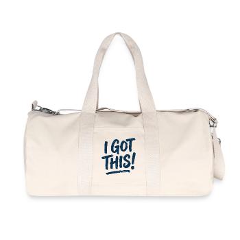 Ich schaffe das! Motivationsbürste - Recycelte Canvas-Sporttasche von Stanley/Stella - Naturweiß - Vorne