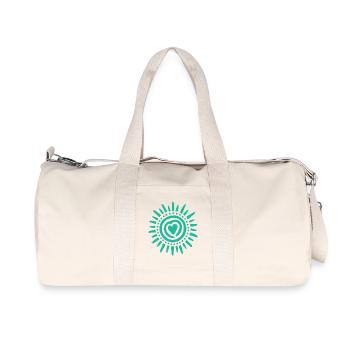 Sonne Herz Kreis - Recycelte Canvas-Sporttasche von Stanley/Stella - Naturweiß - Vorne