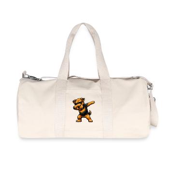 Dab du terrier Airedale - Sac de sport en toile recyclée Stanley/Stella - blanc naturel - Devant