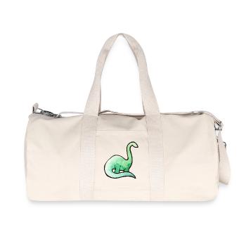 Smaragdgrünes Dino-Aquarell - Recycelte Canvas-Sporttasche von Stanley/Stella - Naturweiß - Vorne