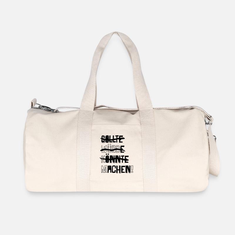 SOLLTE WÜRDE KÖNNTE MACHEN! (Spruch) - Recycelte Canvas-Sporttasche von Stanley/Stella - Naturweiß