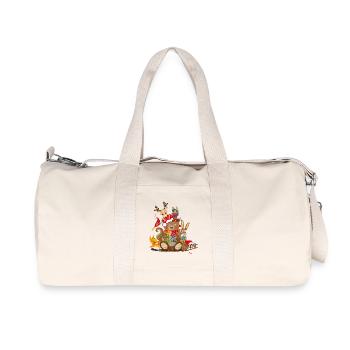 Animals celebrate Christmas - Recycled Canvas Sports Bag by Stanley/Stella - natural - Front