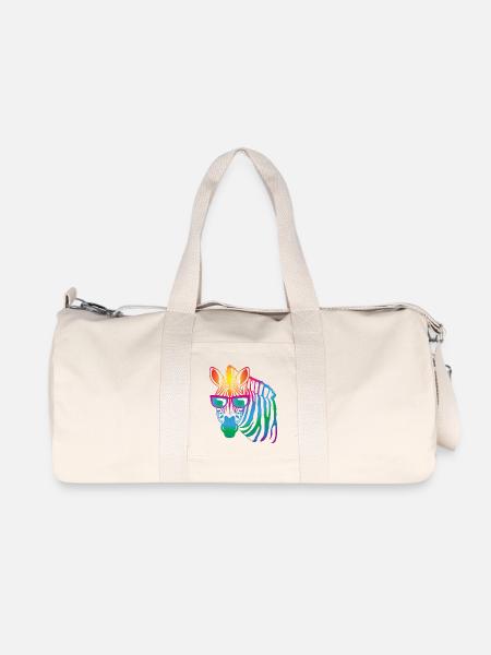 cool Zebra - Recycelte Canvas-Sporttasche von Stanley/Stella - Naturweiß