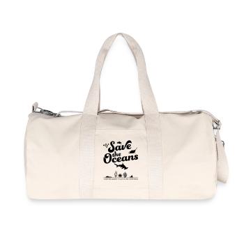 Save the Oceans - Recycelte Canvas-Sporttasche von Stanley/Stella - Naturweiß - Vorne