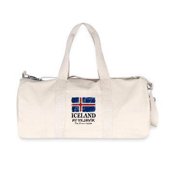 Iceland Vintage Flag - Recycled Canvas Sports Bag by Stanley/Stella - natural - Front