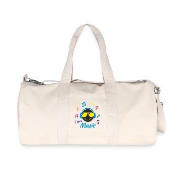 I love Music - Recycled Canvas Sports Bag by Stanley/Stella - natural - Front