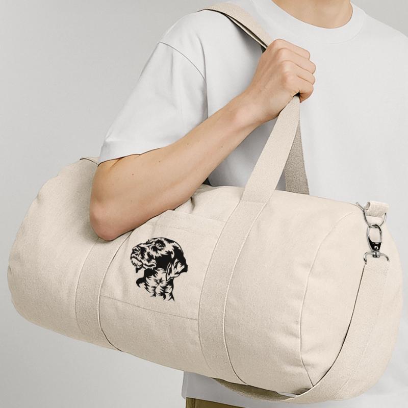 German Wirehaired Pointer head Recycled Canvas Sports Bag by Stanley/Stella