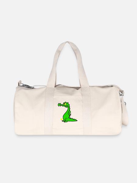 Crocodile souriant, design à trois couleurs - Sac de sport en toile recyclée Stanley/Stella - blanc naturel