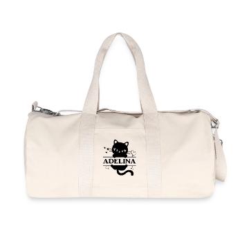 T-Shirt Adelina T-Shirt Geschenkidee Katze Katze - Recycelte Canvas-Sporttasche von Stanley/Stella - Naturweiß - Vorne