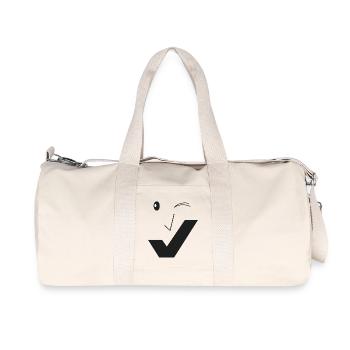 Feines Lächeln - Feines Gesicht C02 - Recycelte Canvas-Sporttasche von Stanley/Stella - Naturweiß - Vorne