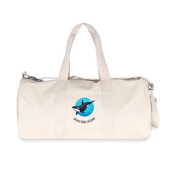 Orca Schutz - Save the Orcas - Recycelte Canvas-Sporttasche von Stanley/Stella - Naturweiß - Vorne