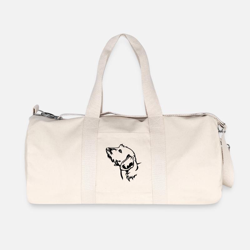 Tête de teckel - Sac de sport en toile recyclée Stanley/Stella - blanc naturel