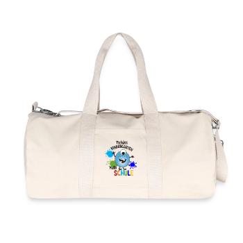 Monster Blue - Goodbye Kindergarten - Hello School - Recycled Canvas Sports Bag by Stanley/Stella - natural - Front