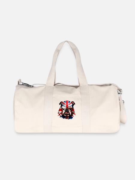 English Bulldog Dog - Recycled Canvas Sports Bag by Stanley/Stella - natural