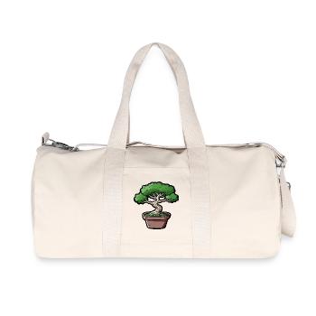 Comic Bonsai Baum - Recycelte Canvas-Sporttasche von Stanley/Stella - Naturweiß - Vorne