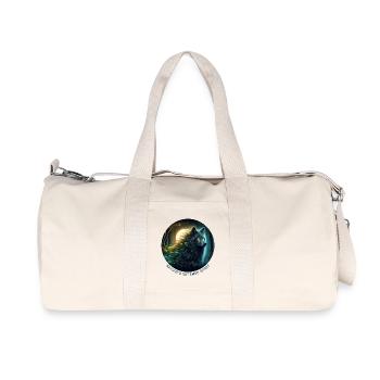 Der Wolf im Nachtwald - Recycelte Canvas-Sporttasche von Stanley/Stella - Naturweiß - Vorne