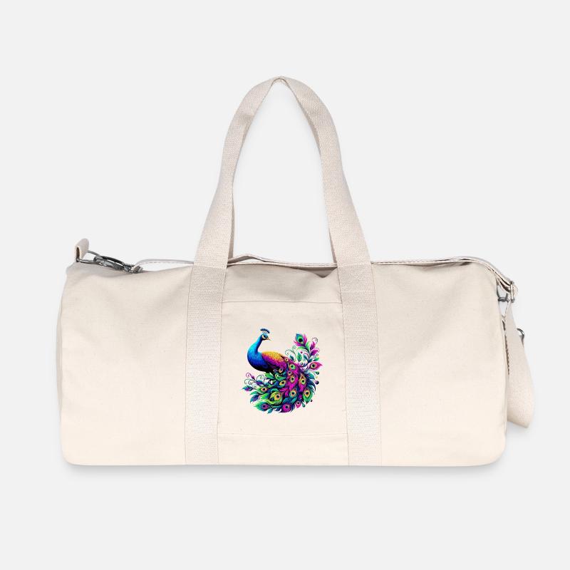 Pfau - Recycelte Canvas-Sporttasche von Stanley/Stella - Naturweiß