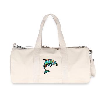 Delfin - Recycelte Canvas-Sporttasche von Stanley/Stella - Naturweiß - Vorne