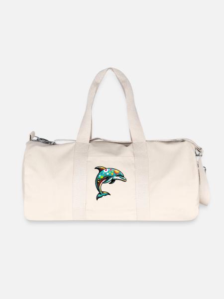 Delfin - Recycelte Canvas-Sporttasche von Stanley/Stella - Naturweiß