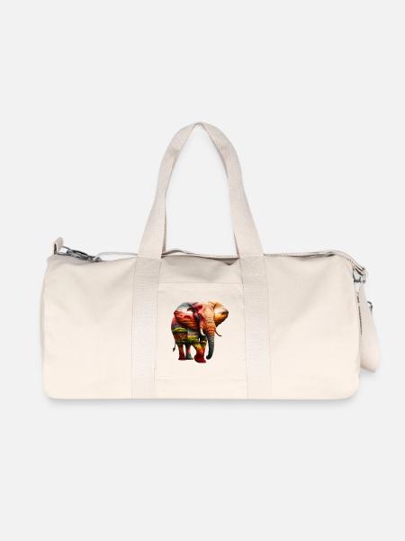 Elefant - Recycelte Canvas-Sporttasche von Stanley/Stella - Naturweiß