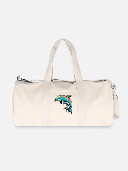 Delfin - Recycelte Canvas-Sporttasche von Stanley/Stella - Naturweiß