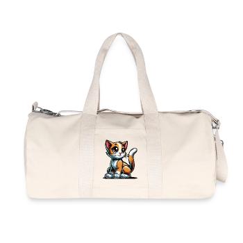 katze - Recycelte Canvas-Sporttasche von Stanley/Stella - Naturweiß - Vorne