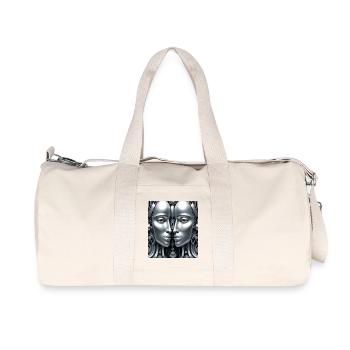 Robotic Mechanical Face - Recycled Canvas Sports Bag by Stanley/Stella - natural - Front