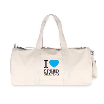 I LOVE SPEED SKATING - Recycled Canvas Sports Bag by Stanley/Stella - natural - Front