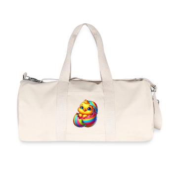 Mignon poussin dessin animé coloré éclosion d’œuf de Pâques - Sac de sport en toile recyclée Stanley/Stella - blanc naturel - Devant