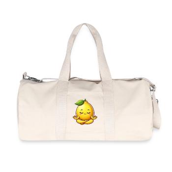 Süße Zitrone Yoga Meditation Entspannung Cartoon - Recycelte Canvas-Sporttasche von Stanley/Stella - Naturweiß - Vorne