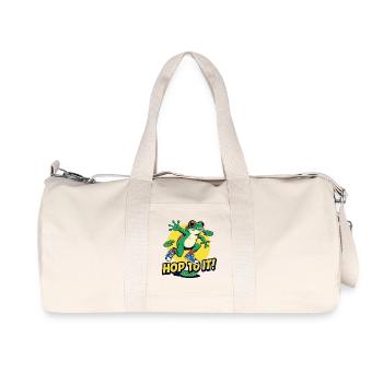 Funny Frog Saying Fitness Motivator - Recycled Canvas Sports Bag by Stanley/Stella - natural - Front