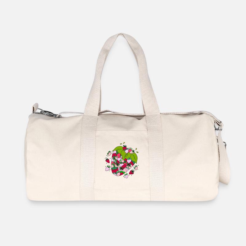 Fruchtige Erdbeeren - Recycelte Canvas-Sporttasche von Stanley/Stella - Naturweiß