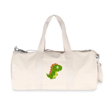 Dinosaure ludique avec dos coloré - Sac de sport en toile recyclée Stanley/Stella - blanc naturel - Devant