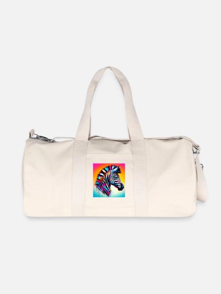 Zebra - Recycelte Canvas-Sporttasche von Stanley/Stella - Naturweiß